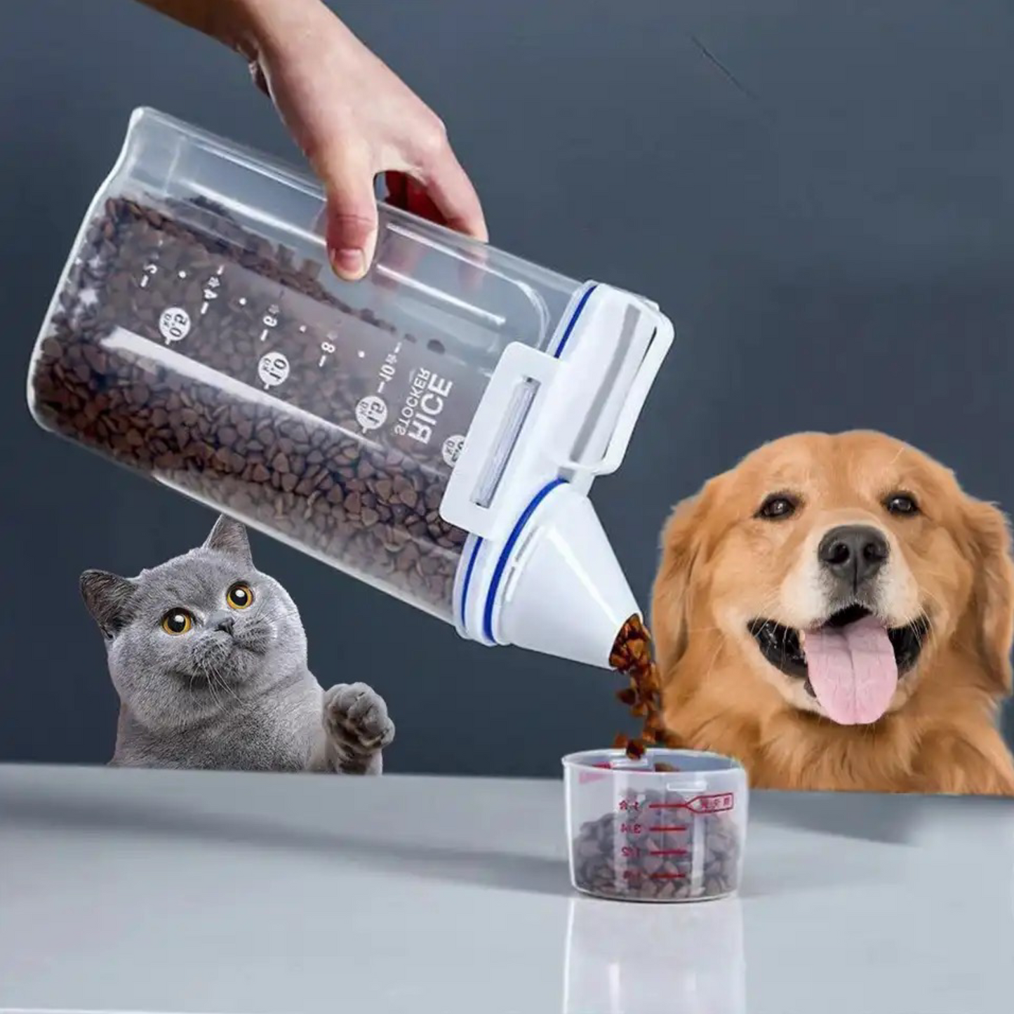 Dog Cat Food Pail Plastic Storage