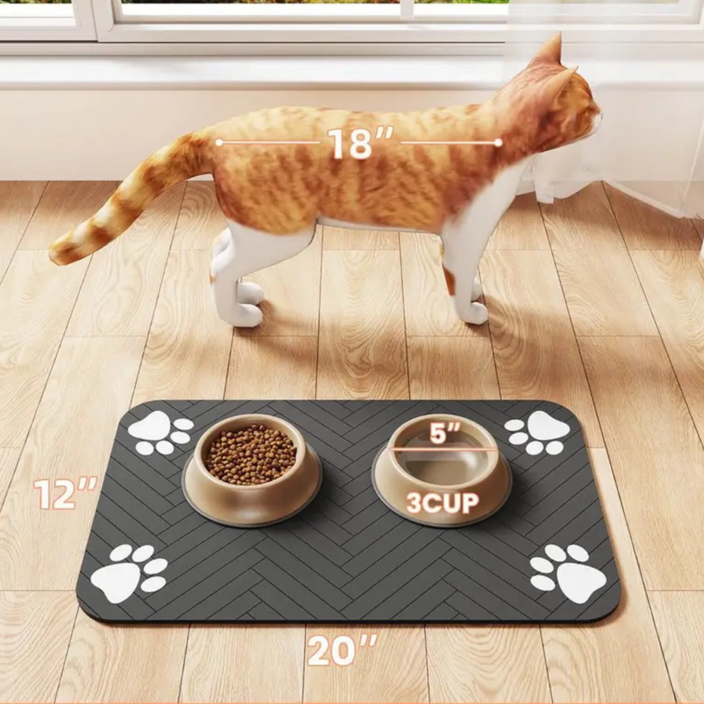 Pet Placemat for Food and Water Bowl